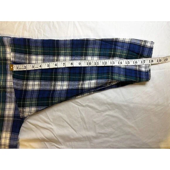 Vintage 90s Eskimo Joe’s Stillwater Womens XL Plaid Flannel Nightshirt Blue - Picture 8 of 11